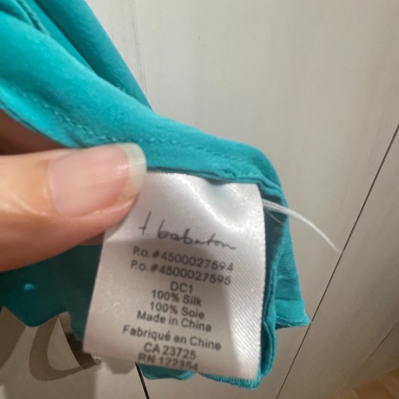 100% Silk Babaton Teal Camisole - Picture 3 of 5